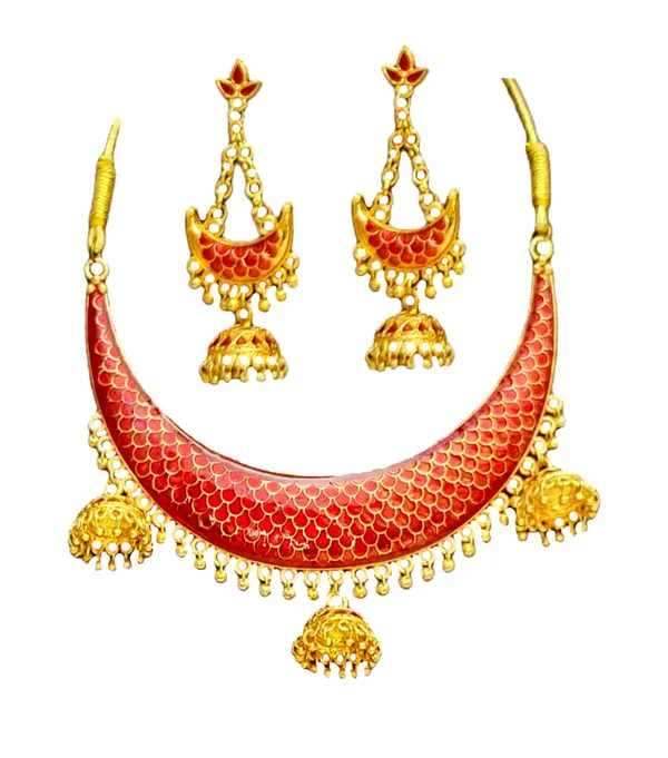 Assamese_Traditional_Copper_Based_Red_Junbiri_Jewellery_Set