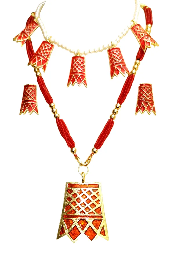 Assamese_Traditional_Copper_Based_Red_Meenakari_Thuriya_Combo_Set