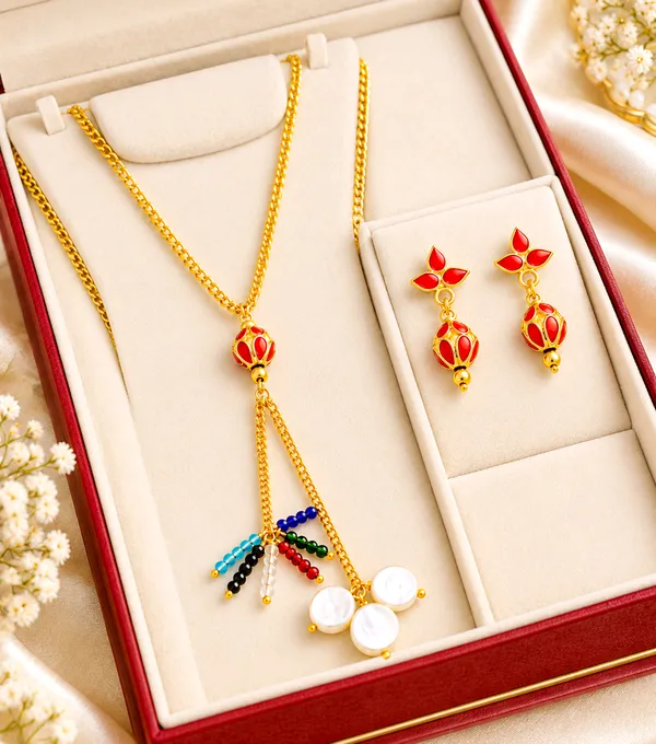 BG_GOLD_Assamese_Traditional_Copper_Based__Red_Monimala_Jhumka_chain_Jewellery_Set
