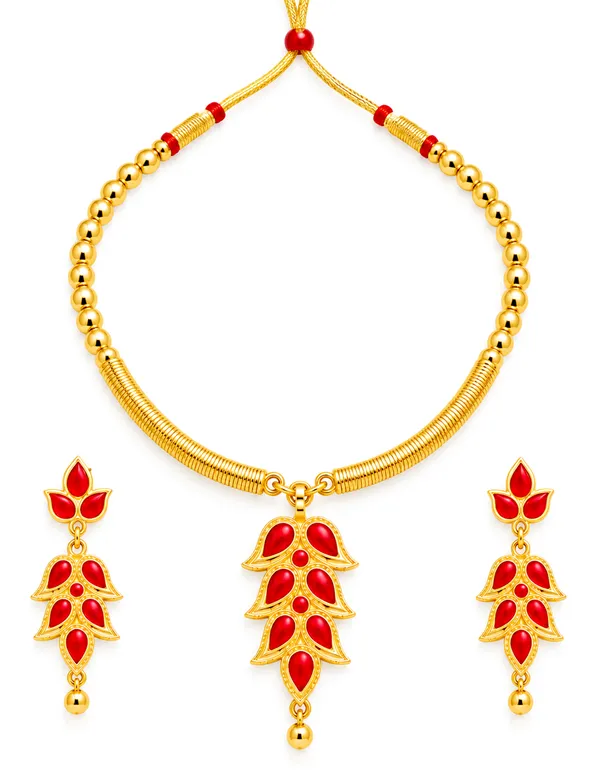 BG_GOLD_Assamese_Traditional_Copper_Based__Red_Pipe__Meenakari__Jewellery_Set