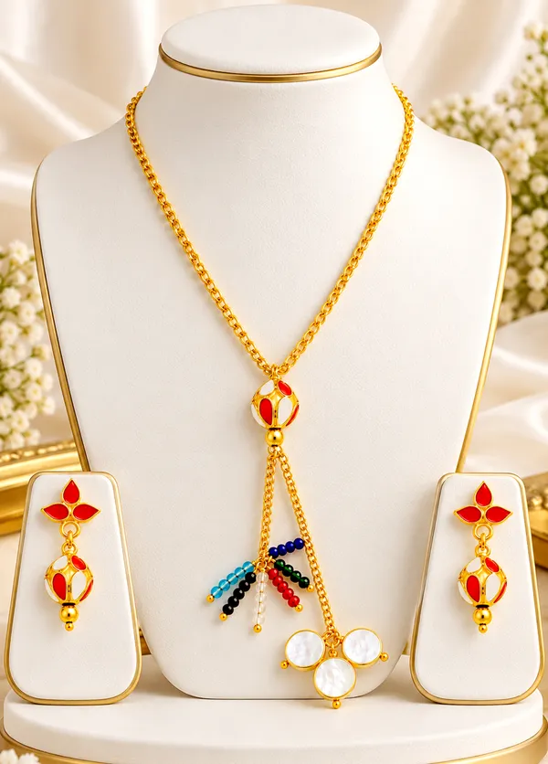 BG_GOLD_Assamese_Traditional_Copper_Based__Red_White__Monimala_Jhumka_chain_Jewellery_Set