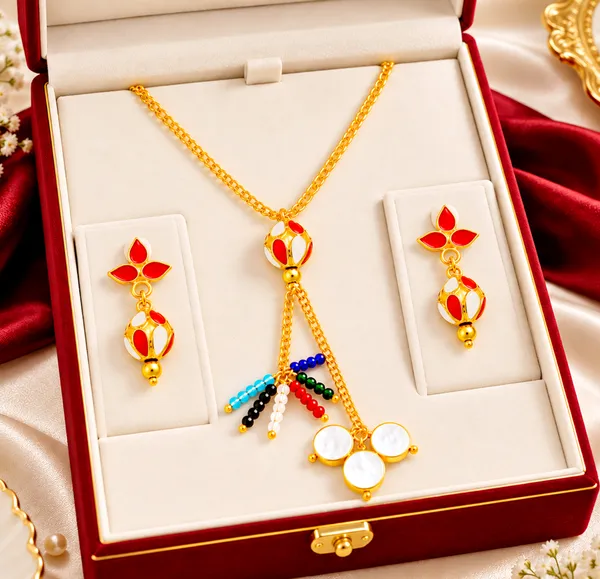 BG_GOLD_Assamese_Traditional_Copper_Based__Red_White__Monimala_Jhumka_chain_Jewellery_Set