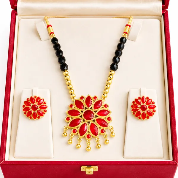 BG_GOLD_Assamese_Traditional_Copper_Based__Red__Ful_black_Ball_Jewellery_Set