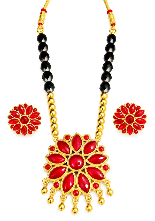 BG_GOLD_Assamese_Traditional_Copper_Based__Red__Ful_black_Ball_Jewellery_Set