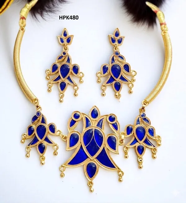 BG_GOLD_Assamese_Traditional_Copper_Blue_Meenakari_Henpata_Pipe_Jewllery_Set