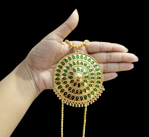 Assamese_Traditional_Green_Big_Japi_Goti_Chain_Jewellery_Set