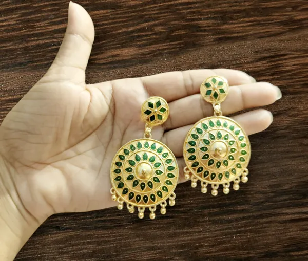Assamese_Traditional_Green_Big_Japi_Goti_Chain_Jewellery_Set