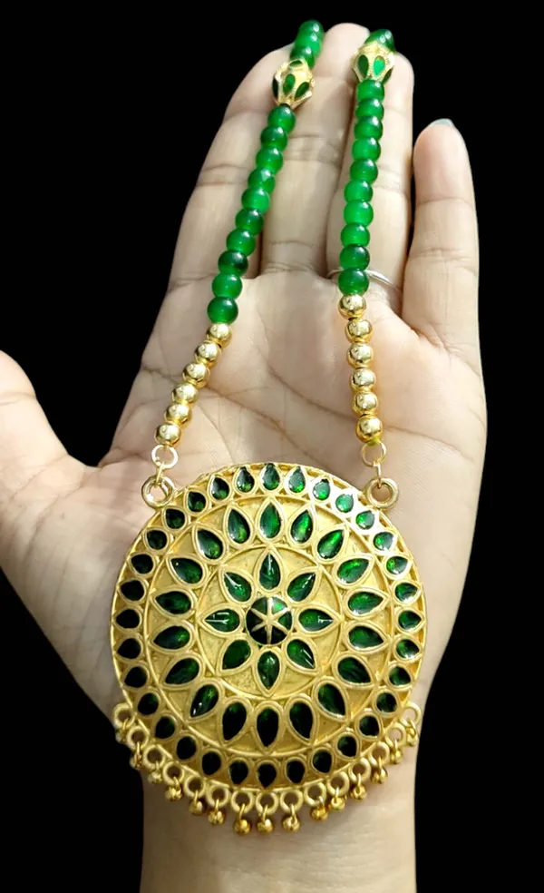 Assamese_Traditional_Green_Japi_Ball_Moni_Tassel_Jewellery_Set