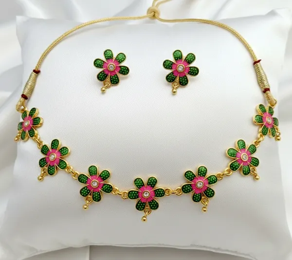 BG_GOLD_Assamese_Traditional_Green_Pink_Copper_Based_Golpata_Jewellery_Set