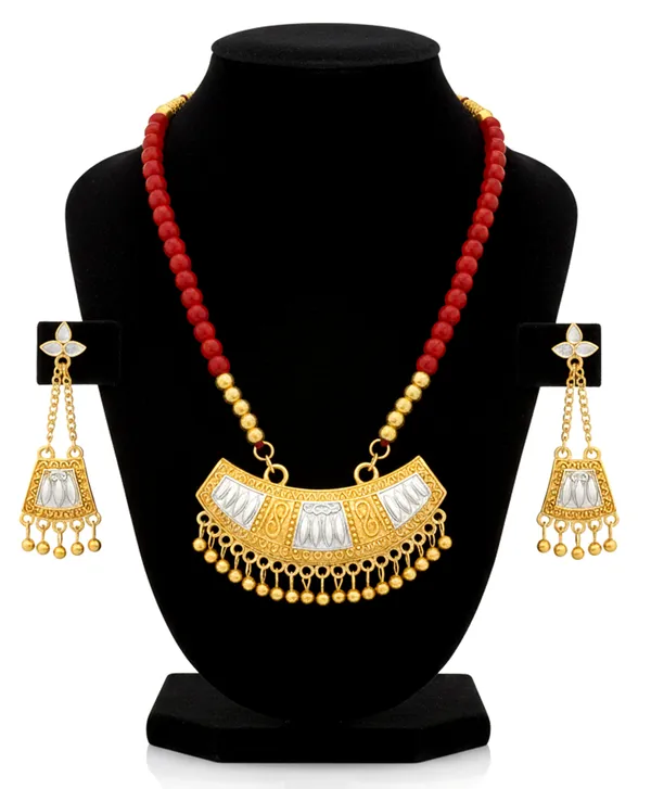 BG_GOLD_Assamese_Traditional_Jewellery_Golden_Silver_Jun_Red_Moni_Tassel_Jewellery_set