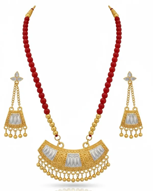 BG_GOLD_Assamese_Traditional_Jewellery_Golden_Silver_Jun_Red_Moni_Tassel_Jewellery_set