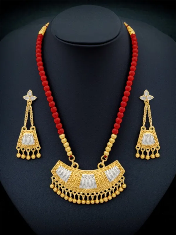 BG_GOLD_Assamese_Traditional_Jewellery_Golden_Silver_Jun_Red_Moni_Tassel_Jewellery_set