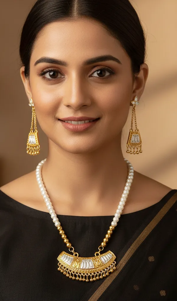 BG_GOLD_Assamese_Traditional_Jewellery_Golden_Silver_Jun_White_Moni_Tassel_Jewellery_set