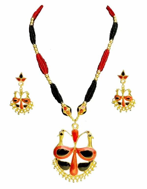 Assamese_Traditional_Jewellery_Red_Black_Meenakari_Loka_Paro_Monimala_Tassel_Jewellery_Set