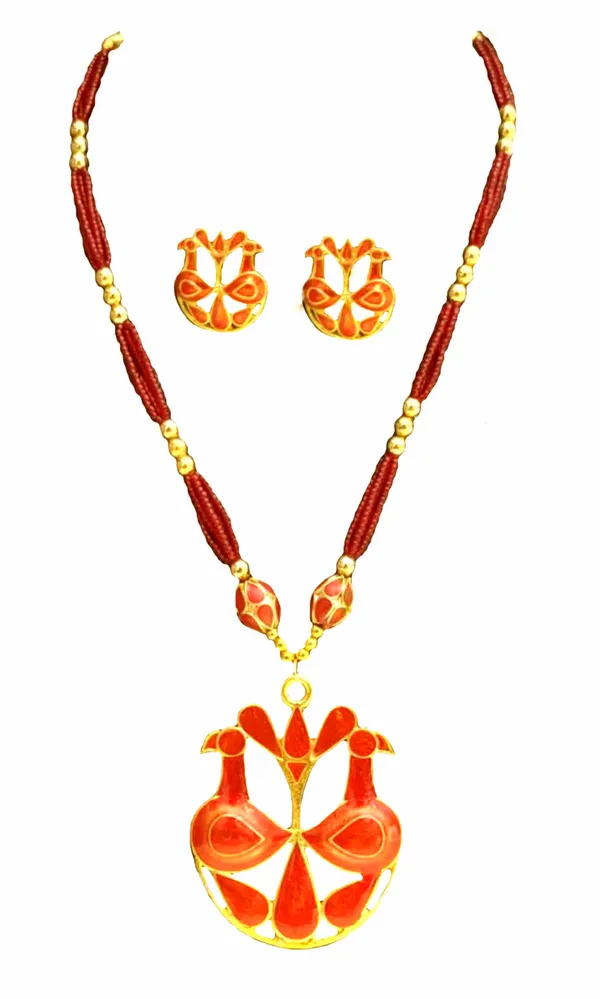 Assamese_Traditional_Jewellery_Red_Meenakari_Loka_Paro_Monimala_Tassel_Jewellery_Set
