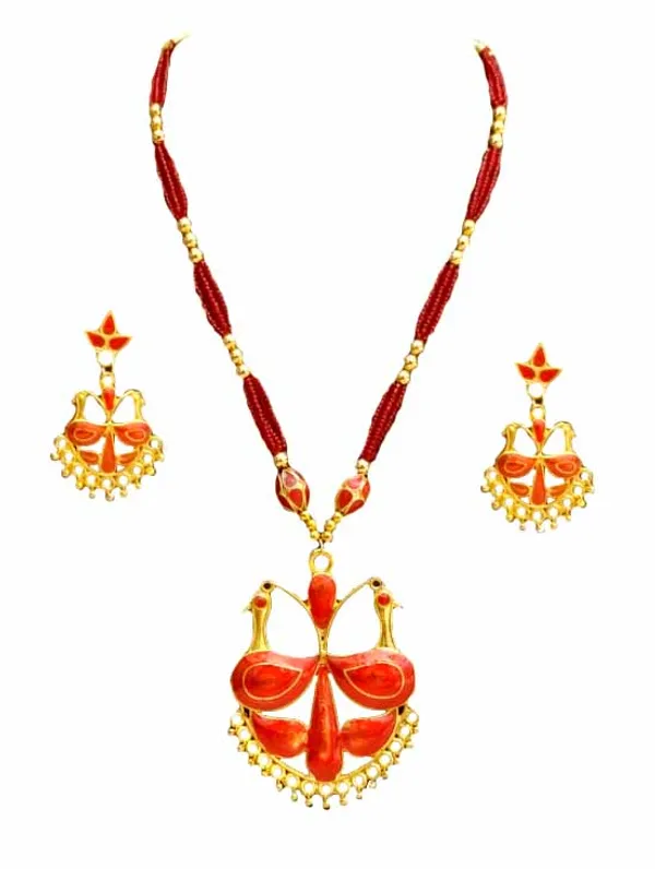 Assamese_Traditional_Jewellery_Red_Meenakari_Loka_Paro_Monimala_Tassel_Jewellery_Set