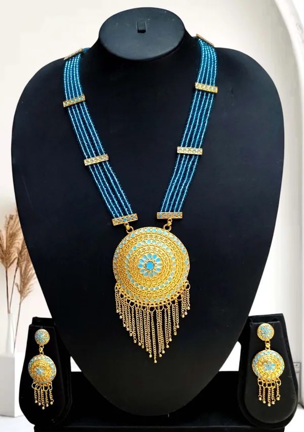 Assamese_Traditional_Lite_Blue_Copper_Based_Zalar_Japi_Jewellery_Set