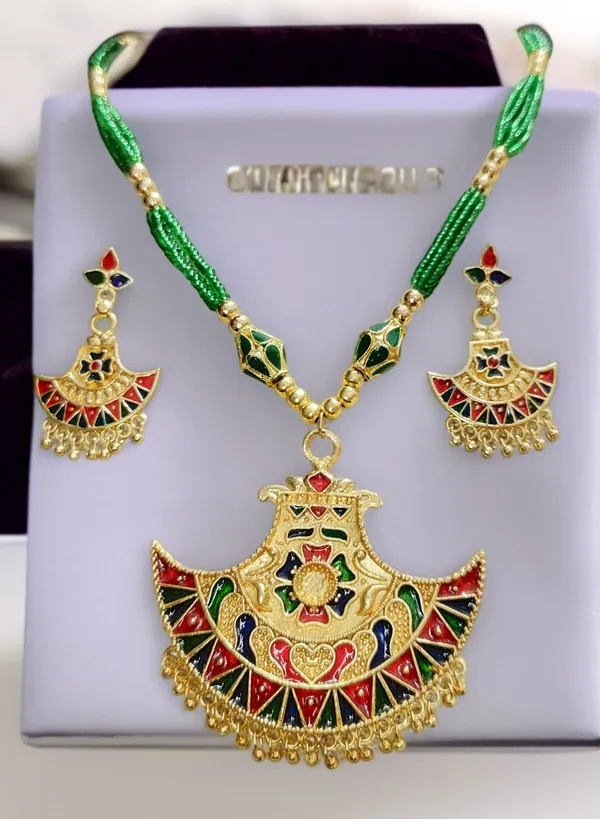 BG_GOLD_Assamese_Traditional_Copper_Based__Multi_Meenakari_2_Ball_Tassel_Jewellery_Set