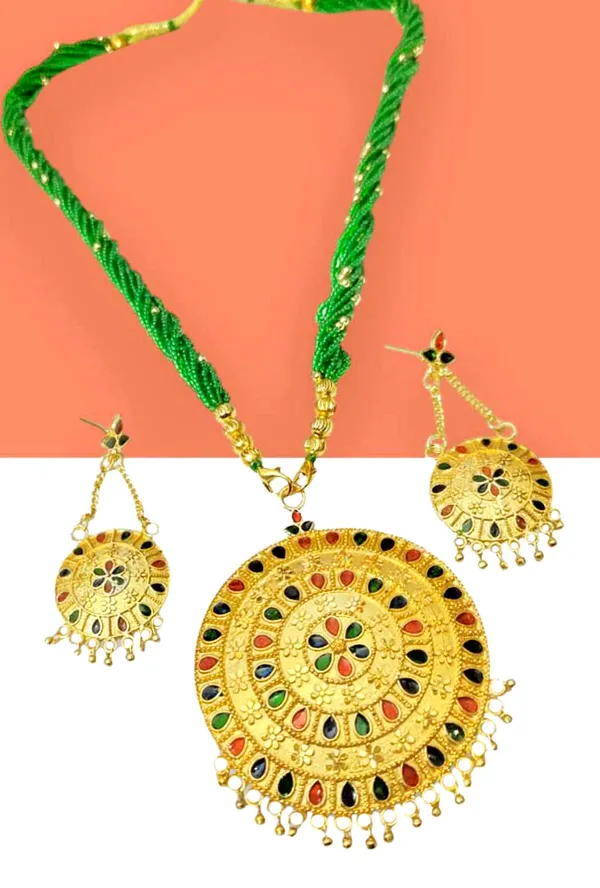 Assamese_Traditional_Multi_Meenakari_Copper_Based_Japi_Jewellery_Set