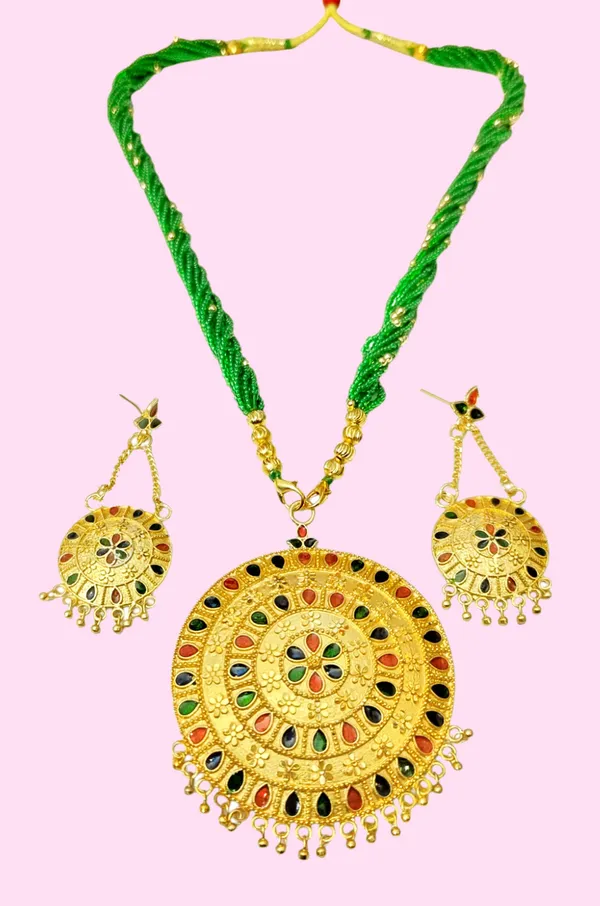 Assamese_Traditional_Multi_Meenakari_Copper_Based_Japi_Jewellery_Set