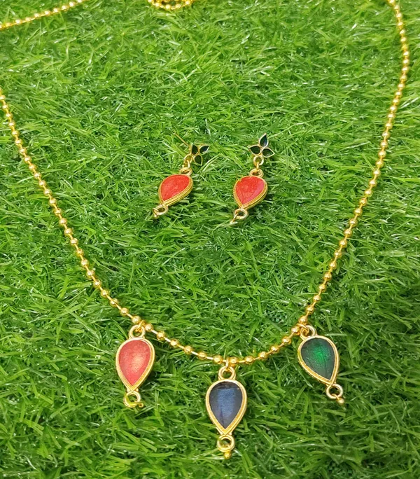 Assamese_Traditional_Multi_Meenakari_Golpata_3_Locket_Chain_Jewellery_Set