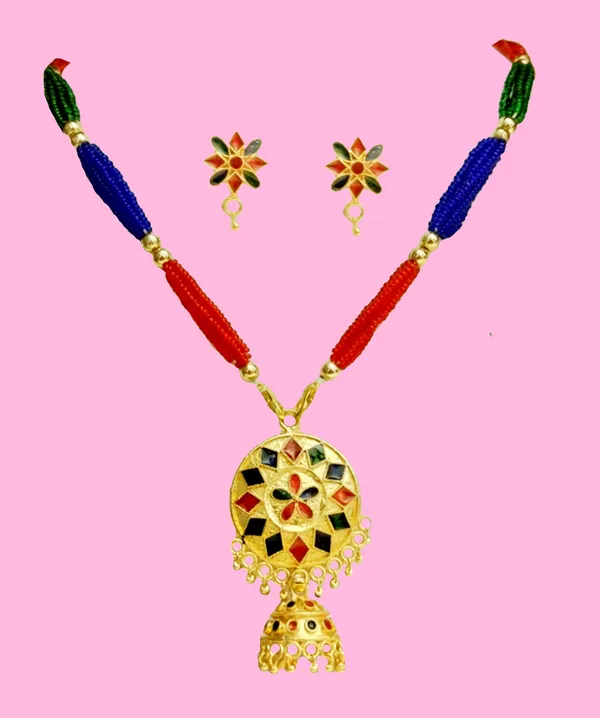 Assamese_Traditional_Multi_Small_Japi_With_Tassel_Jewellery_Set
