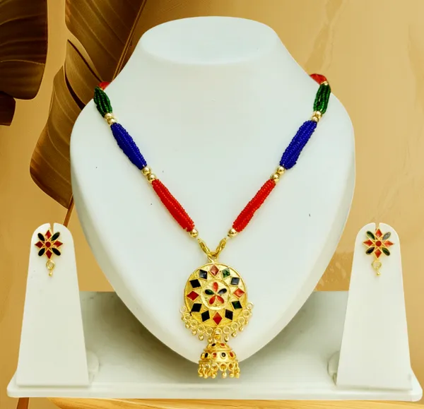Assamese_Traditional_Multi_Small_Japi_With_Tassel_Jewellery_Set