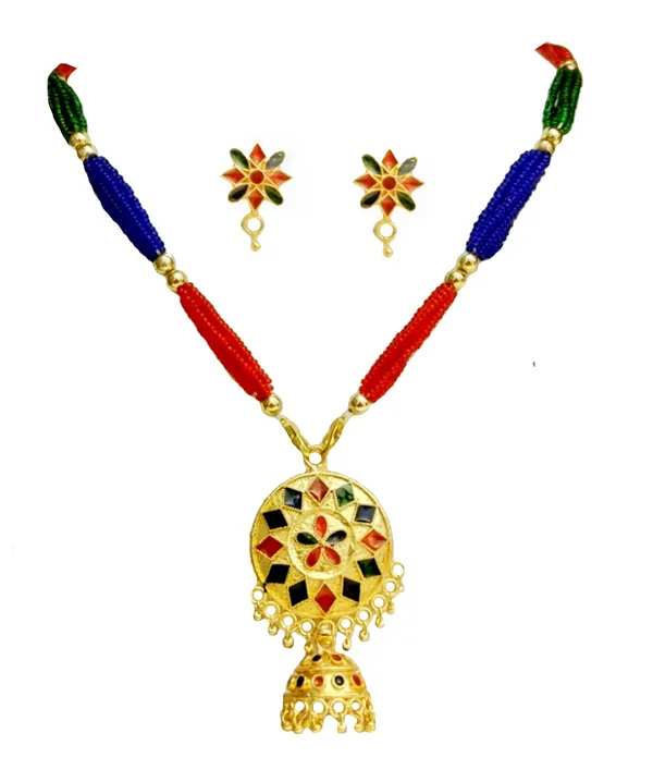 Assamese_Traditional_Multi_Small_Japi_With_Tassel_Jewellery_Set