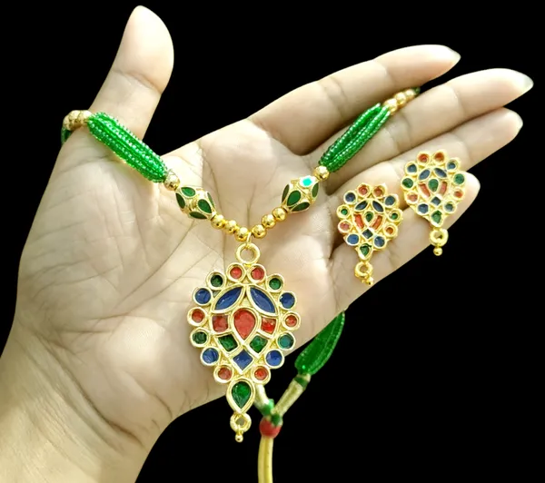 Assamese_Traditional_Multi_Dugdugi_Monimala_Tassel_Jewellery_Set