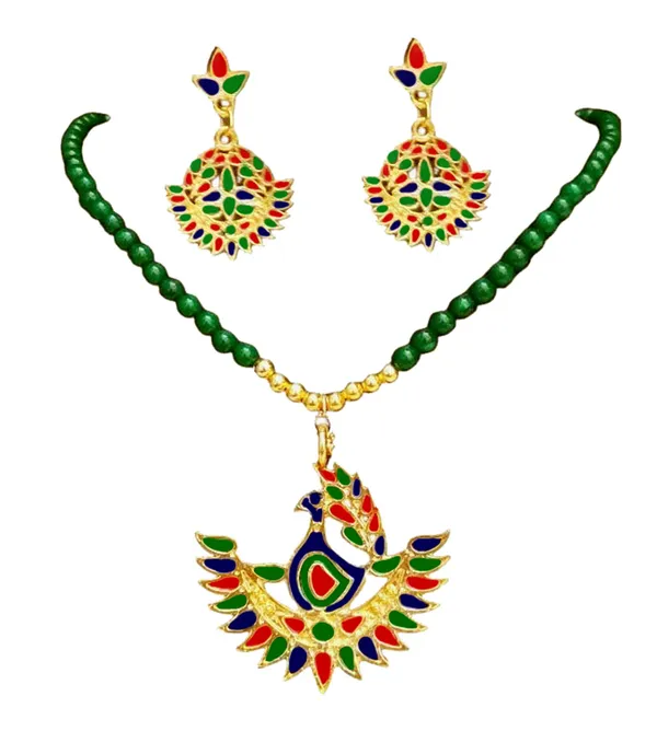 Assamese_Traditional_Multi_Meenakari_Mayur_Design_Monitassel_Jewellery_Set