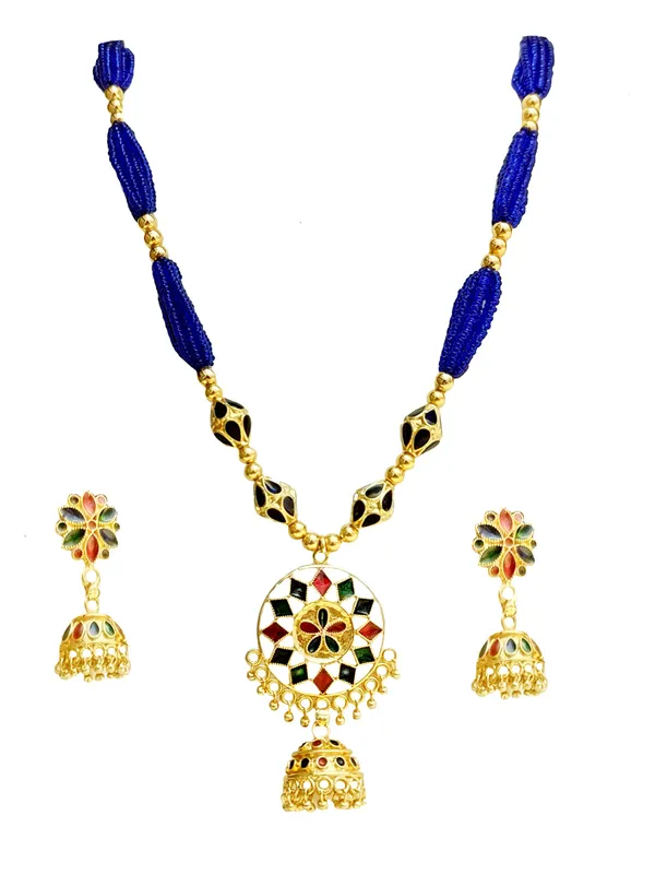 Copper_Based_Assamese_Traditional_Multi_Small_Japi_With_4_Monimala_Tassel_Jewellery_Set