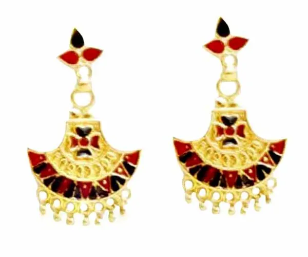 Assamese_Traditional_Red_Black_Meenakari_Jewellery_Set