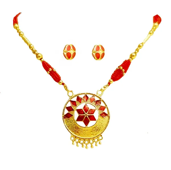Assamese_Traditional_Red_Black_Small_Japi_Jewellery_Set