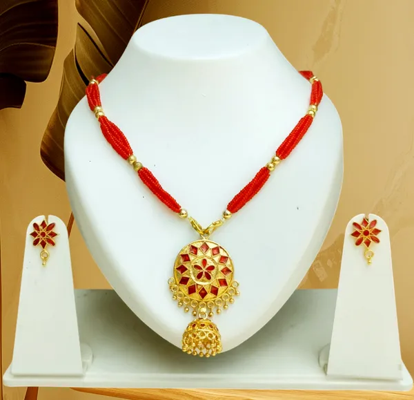 Assamese_Traditional_Red_Japi_Jewellery_Set