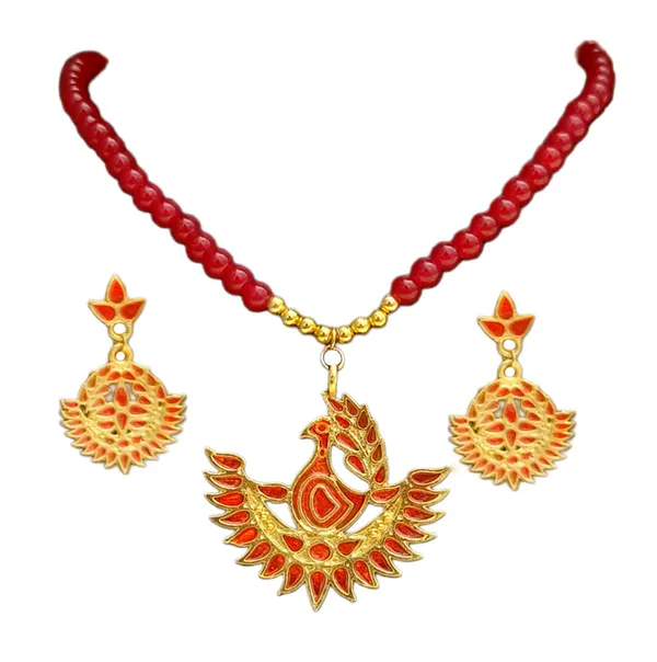 Assamese_Traditional_Red_Meenakari_Mayur_Design_Monitassel_Jewellery_Set
