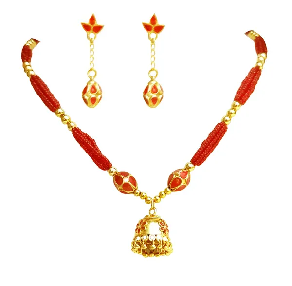 Assamese_Traditional_Red_Monimala_Jhumka_Jewellery_Set