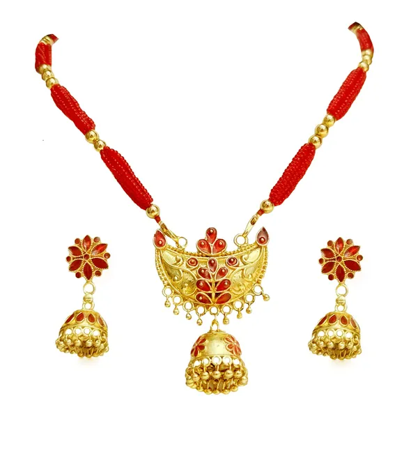 Assamese_Traditional_Copper_Based_Red_Junbiri_Jewellery_Set