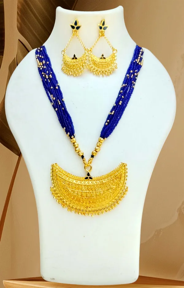 Assamese_Traditional_Blue_Copper_Based_Junbiri_New_Tassel_Jewellery_Set