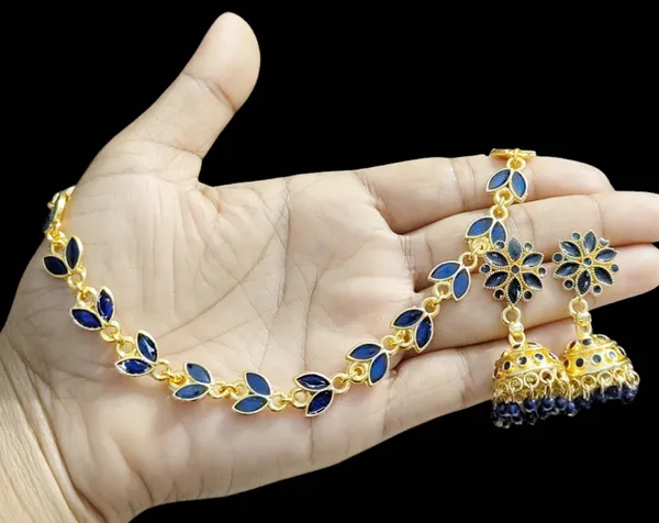 Assamese_Traditional_Copper_Based_Blue_Patti_Jhumka_Earring_Set