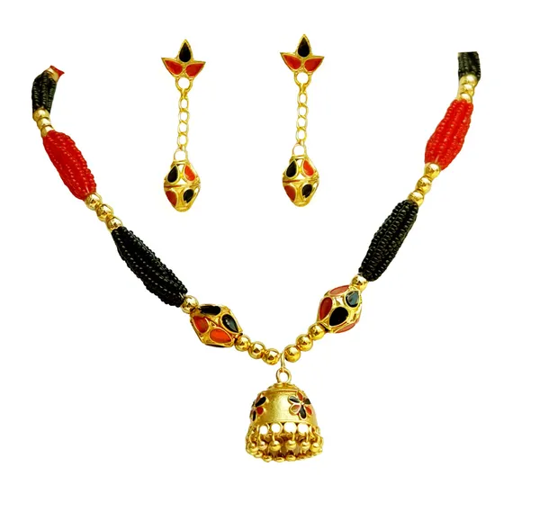 Copper_Based_Assamese_Traditional_Red_Black_Monimala_Jhumka_Jewellery_Set