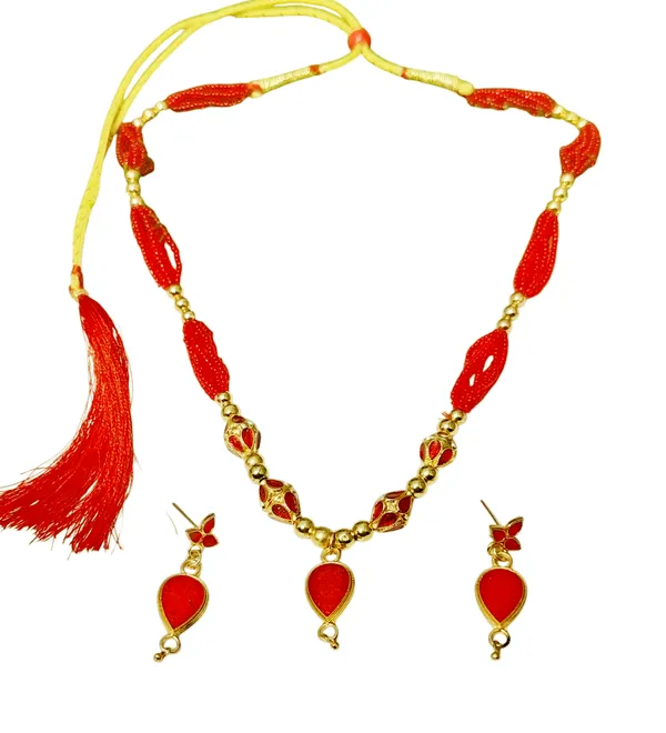 Assamese_Traditional_Red_Golpata_Locket_4_Monimala_Tassel_Jewellery_Set