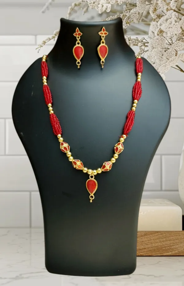 Assamese_Traditional_Red_Golpata_Locket_4_Monimala_Tassel_Jewellery_Set