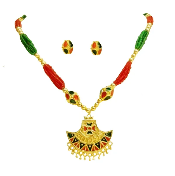 Copper_Based_Assamese_Traditional_Red_Green_Monimala_Tassel_Jewellery_Set