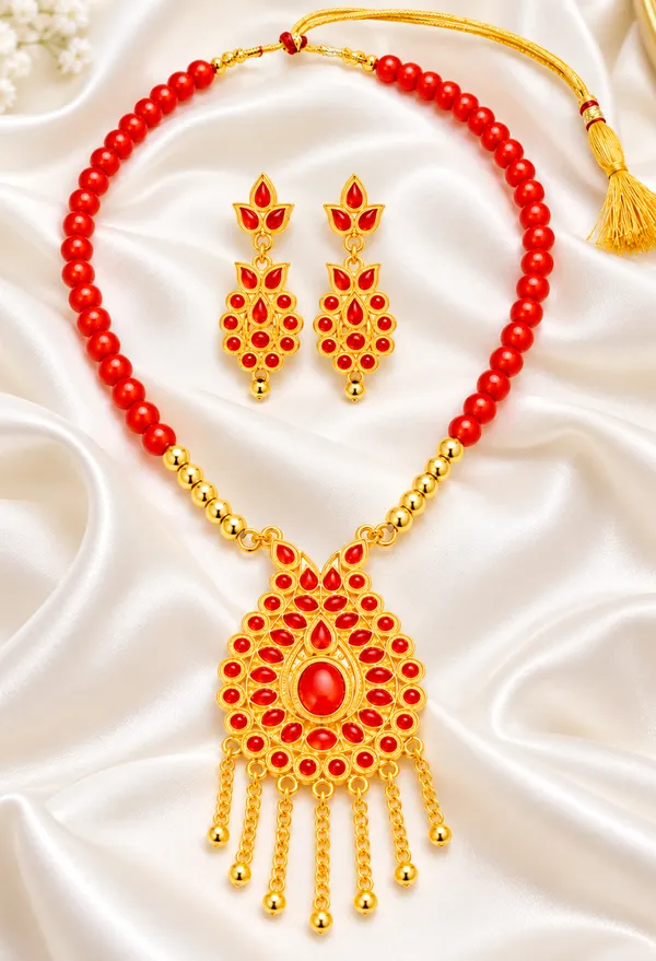 BG_GOLD_Assamese_traditiona_Jewellery_Copper_Based_Red_Dugdugi_Set__Moni_Tassel_
