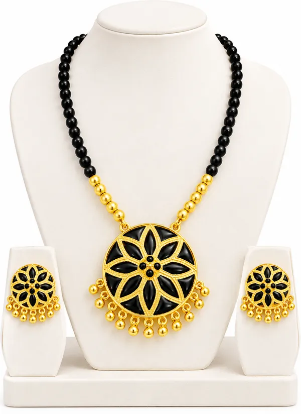 BG_GOLD_Assamese_traditiona_Jewellery_Copper_Based__Black_japi_moni_tassel_jewellery_set