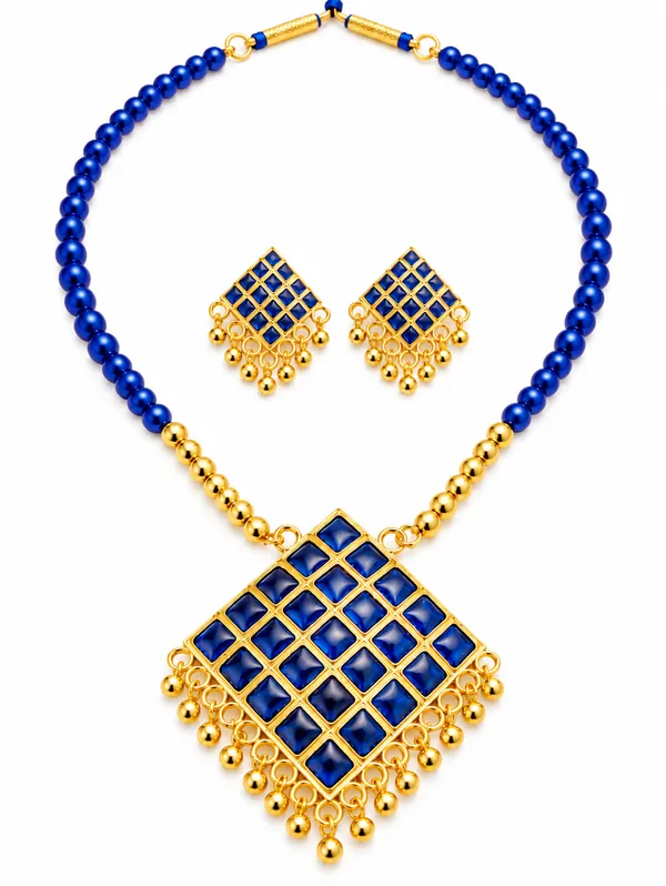 BG_GOLD_Assamese_traditiona__Copper_Based__Blue_Square_Moni_Tassel_Jewellery_Set