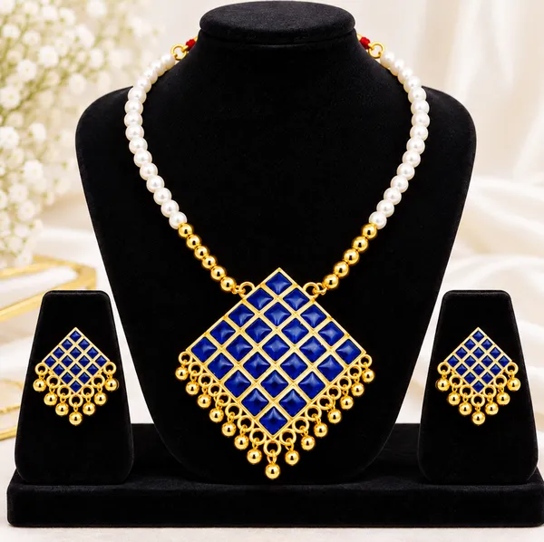BG_GOLD_Assamese_traditiona__Copper_Based__Blue_Square_white_Moni_Tassel_Jewellery_Set