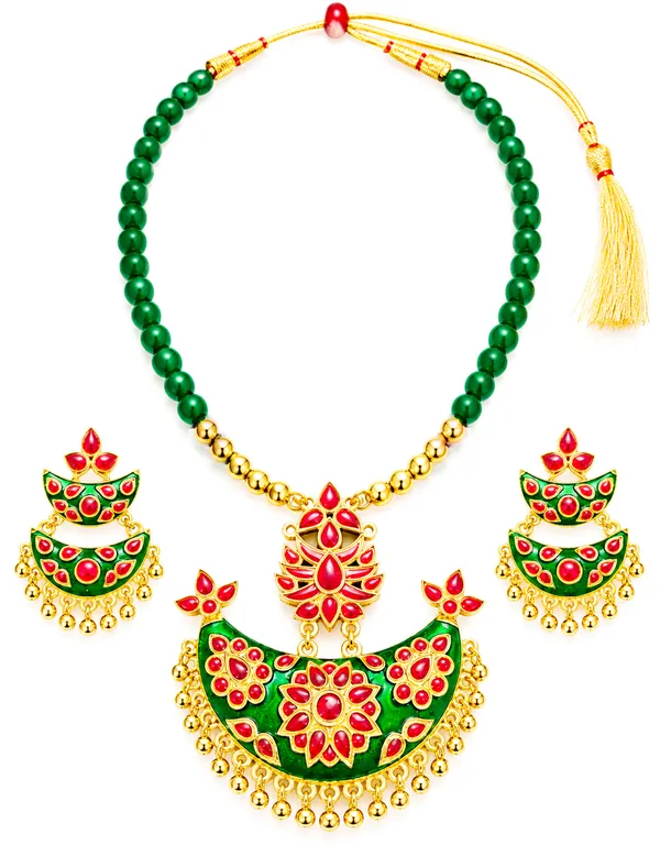 BG_GOLD_Assamese_traditiona__Copper_Based__Red_Green_Junbiri_Moni_Tassel_Jewellery_Set