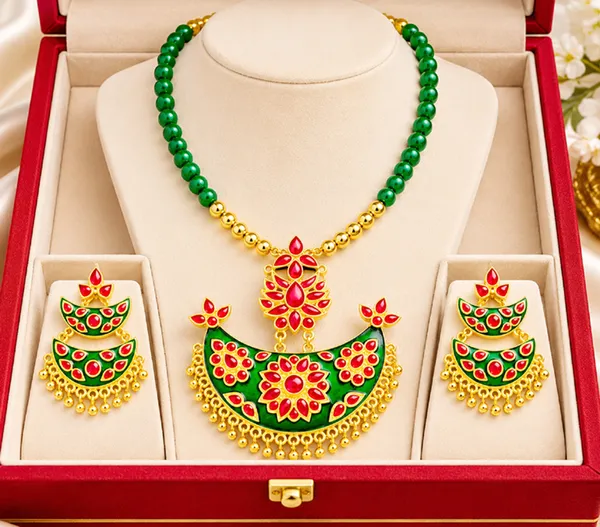 BG_GOLD_Assamese_traditiona__Copper_Based__Red_Green_Junbiri_Moni_Tassel_Jewellery_Set