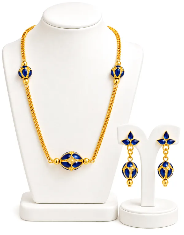 BG_GOLD_Assamese_traditional_Copper_Based_1_ball_Blue_3_ball_chain_Monimala_Jewellery_Set